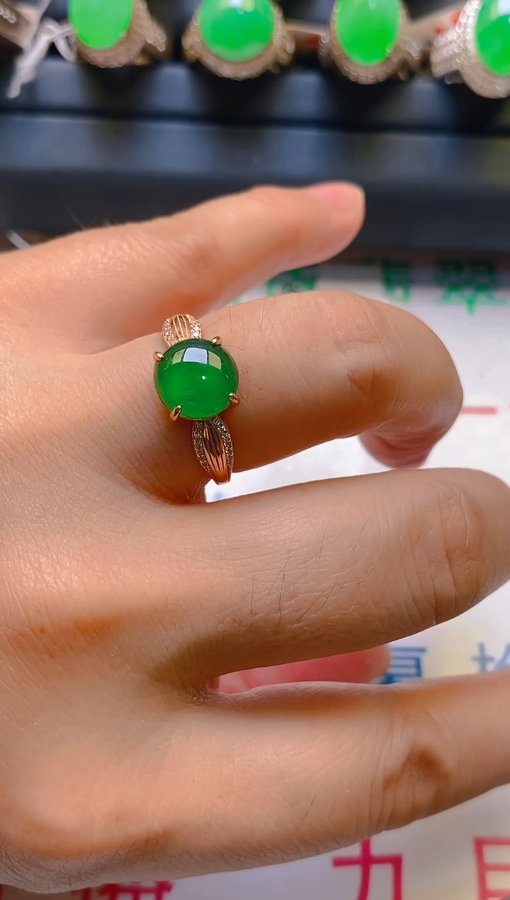 【闪购商品】翡翠耳饰银S925镶嵌天然A货翡翠1