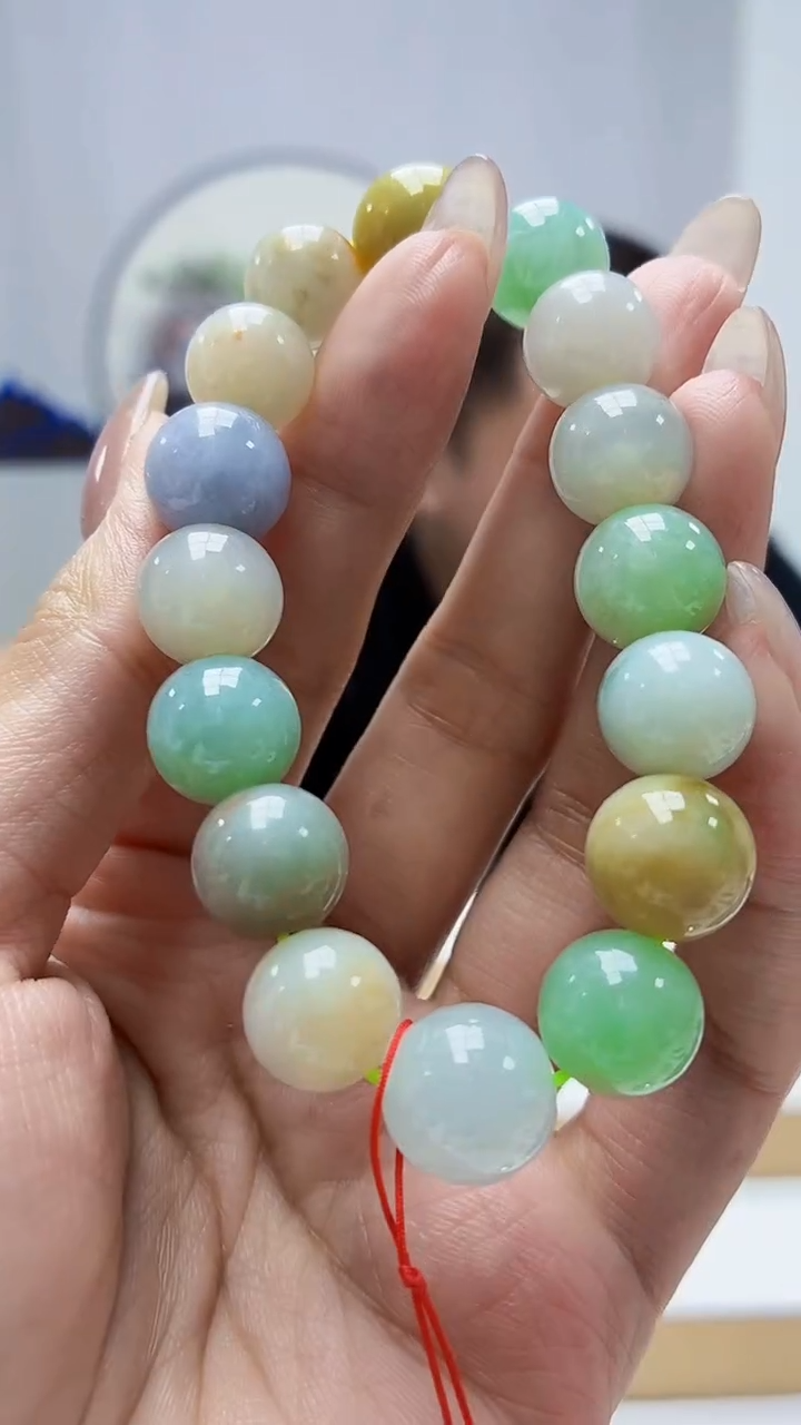 未镶嵌定制翡翠5060MM-毛货手串78