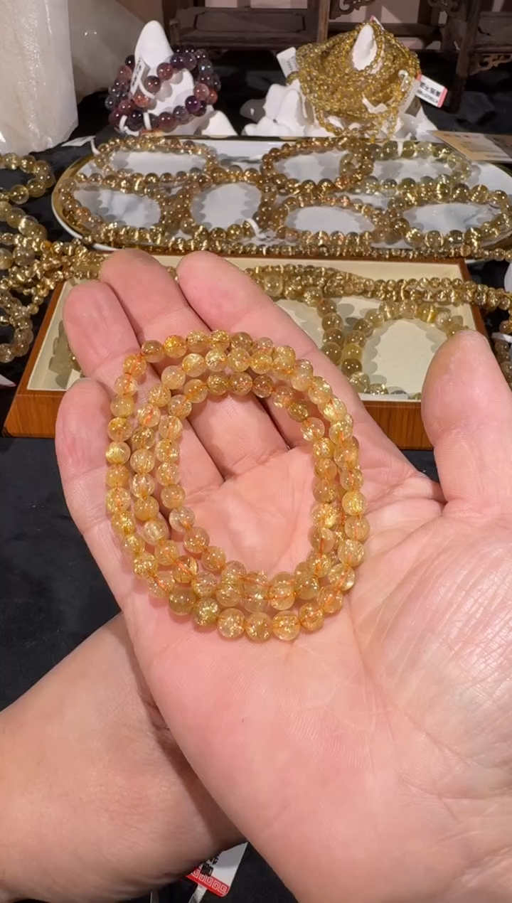 未镶嵌手串发晶SJ-847金发晶 多圈