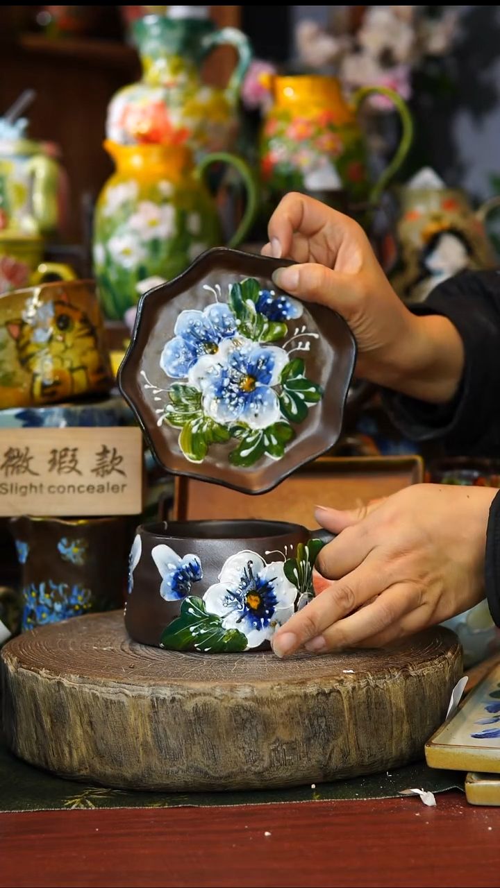 陶瓷201景德镇手工手绘釉下彩