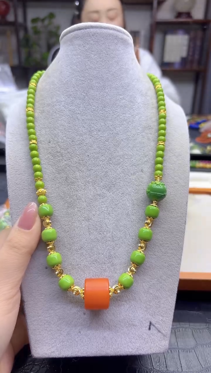 蜜蜡颈饰未镶嵌DIY款X780