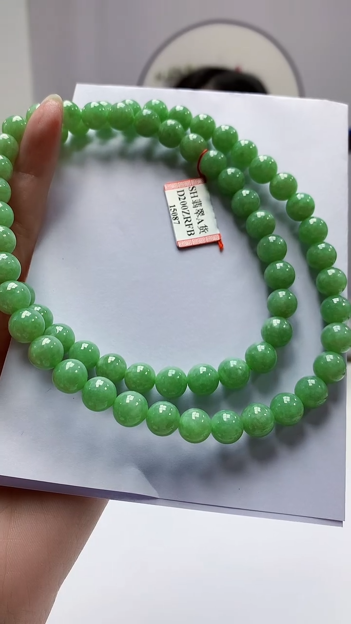【闪购商品】定制翡翠未镶嵌4852zm-毛货珠链200