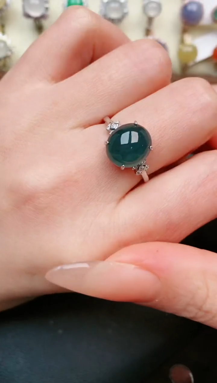 【闪购商品】翡翠戒指银S925镶嵌....