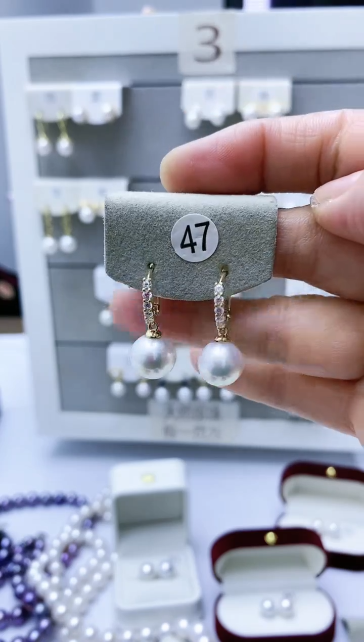 【闪购商品】淡水珍珠耳饰银S925镶嵌47