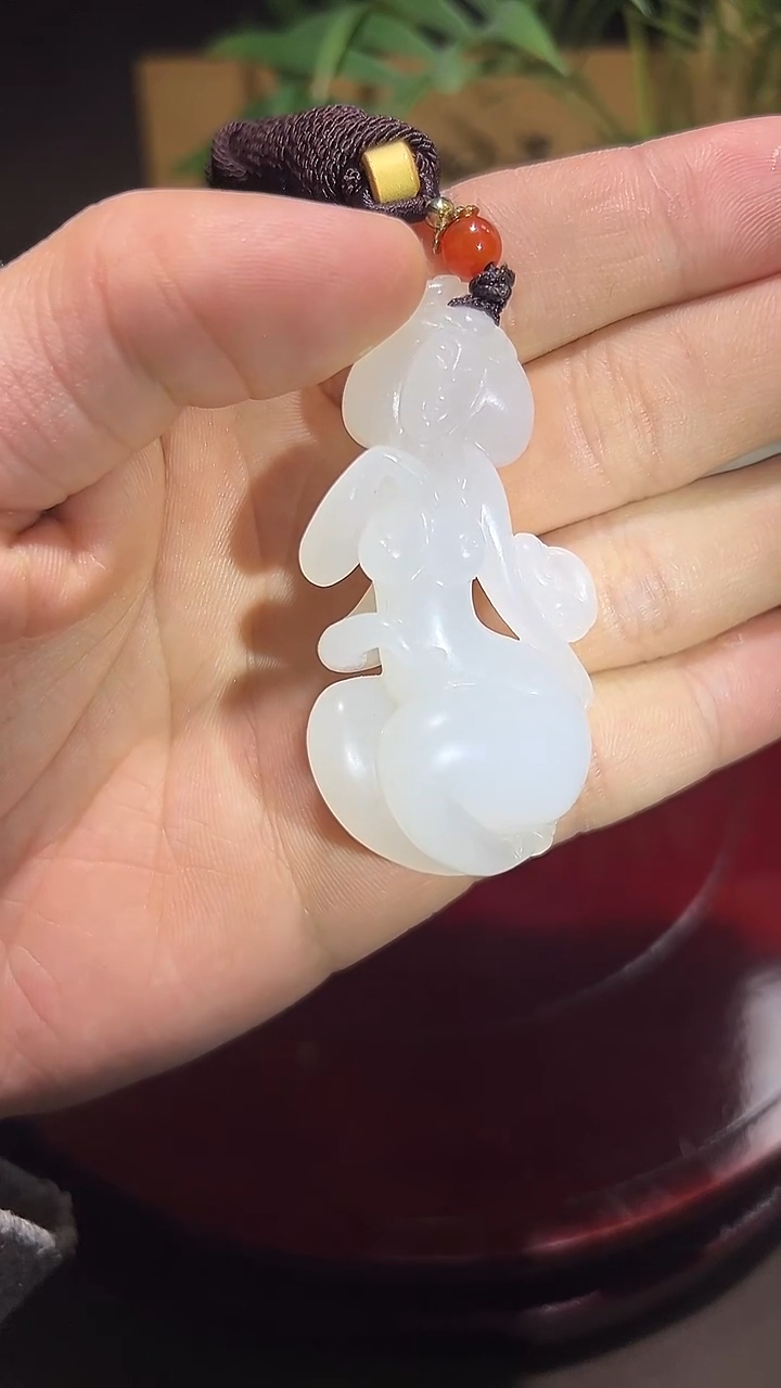 未镶嵌和田玉挂件玉贵人手把件05