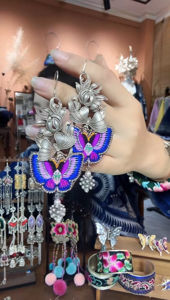 刺绣纯手工民族风耳环