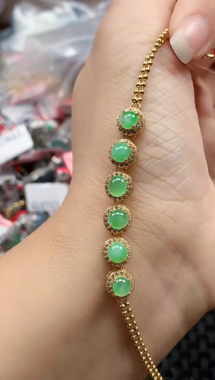 银S925镶嵌戒指翡翠天然A货缅甸翡翠