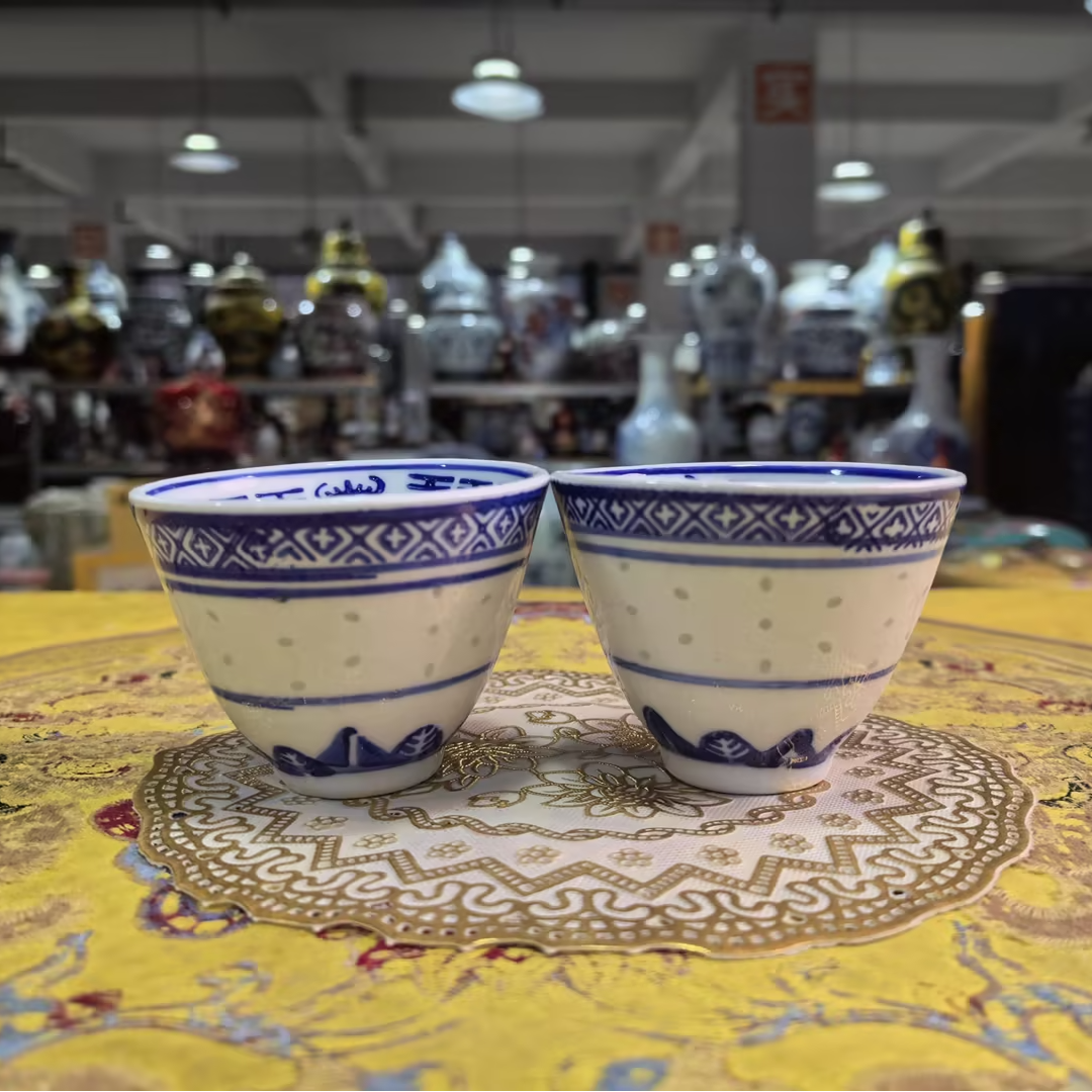2个装 青花茶杯主人杯酒杯