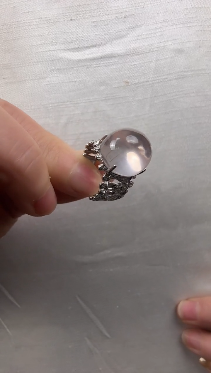 银S925镶嵌戒指水晶天然