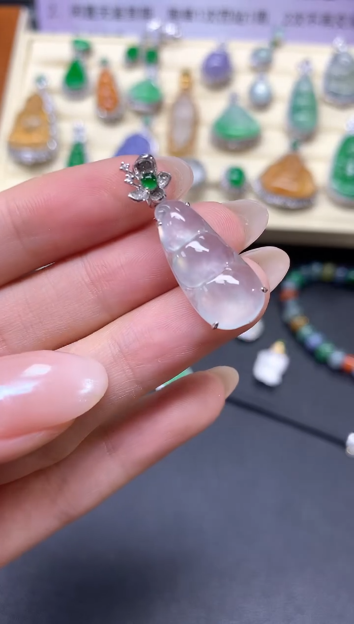 【闪购商品】翡翠吊坠(不含链)18K金镶嵌吊坠|2950+295