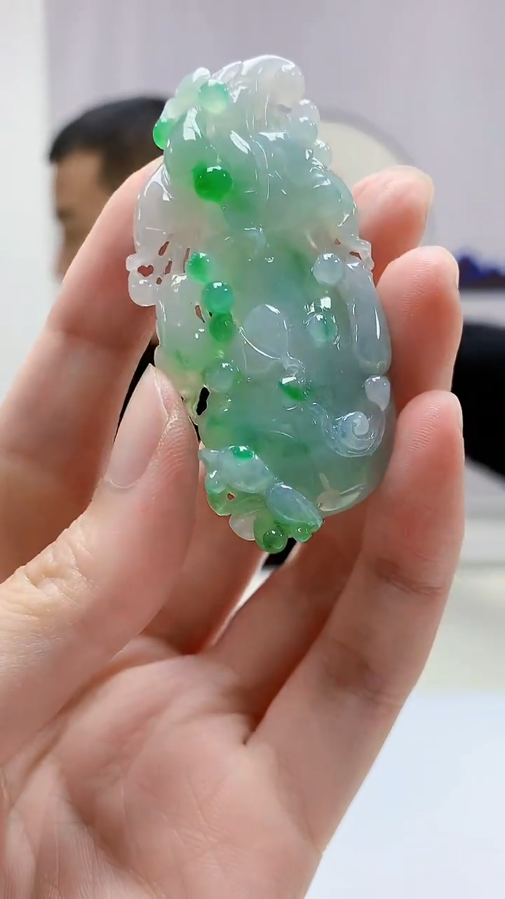 定制翡翠未镶嵌4898zm-毛货挂件瓜276
