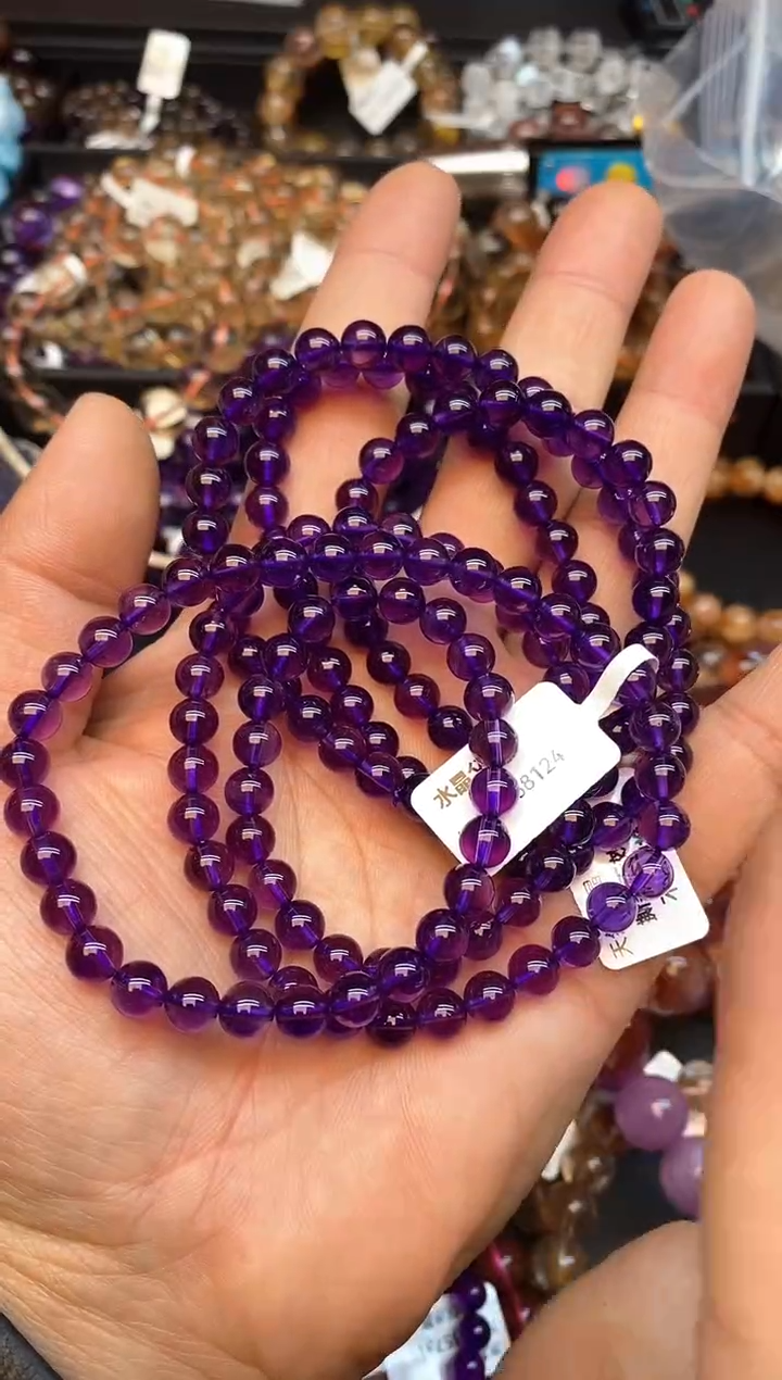 【闪购商品】水晶手链未镶嵌b71 紫水晶多圈 多样性发其一