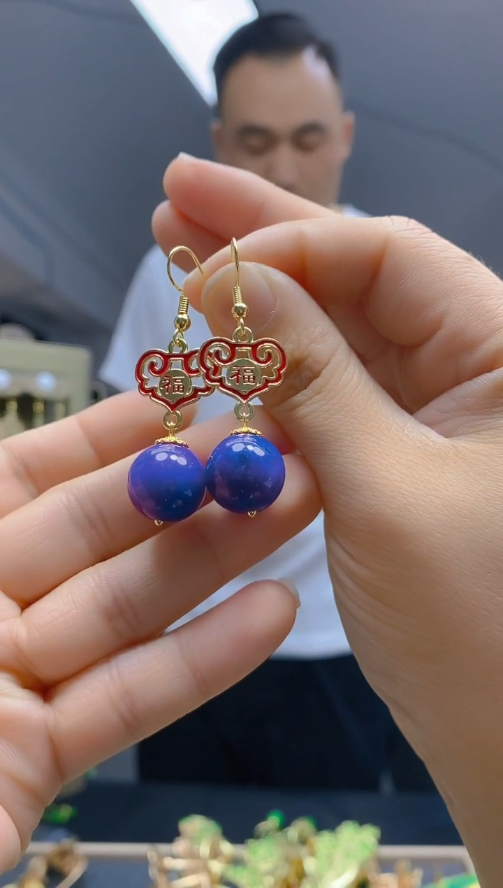 【闪购商品】玛瑙/玉髓耳饰合金027玛瑙饰品