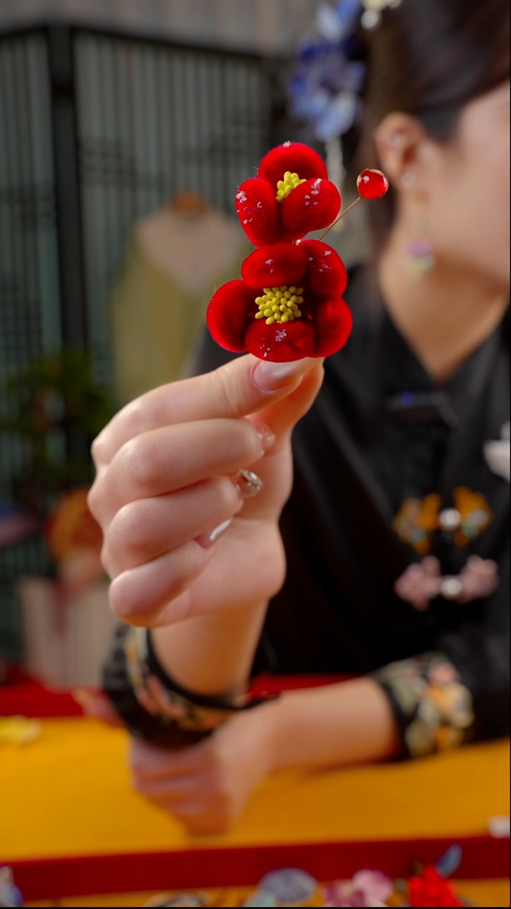 刺绣旺***舒非遗苏绒花手工饰品