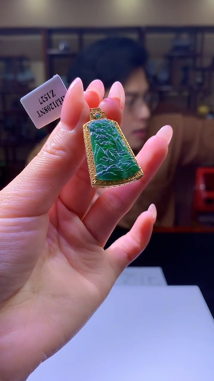 【闪购商品】定制翡翠未镶嵌8003jj-毛货山水85