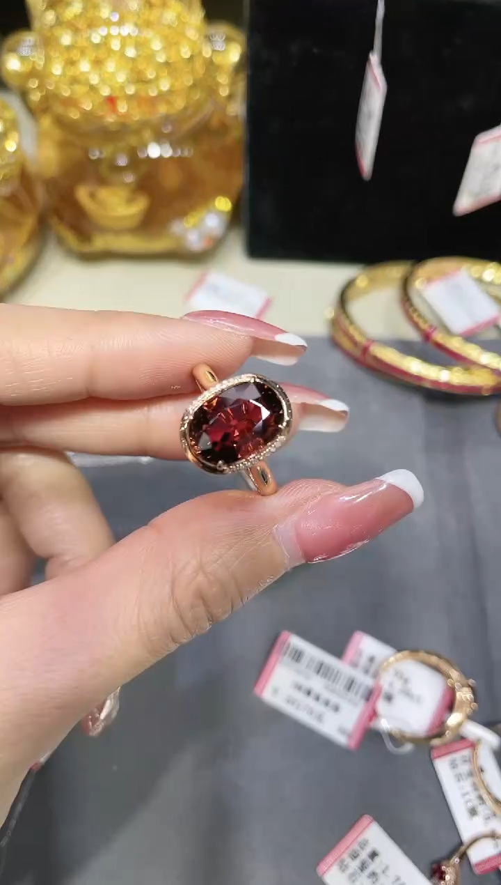 【闪购商品】碧玺戒指18K金镶嵌·