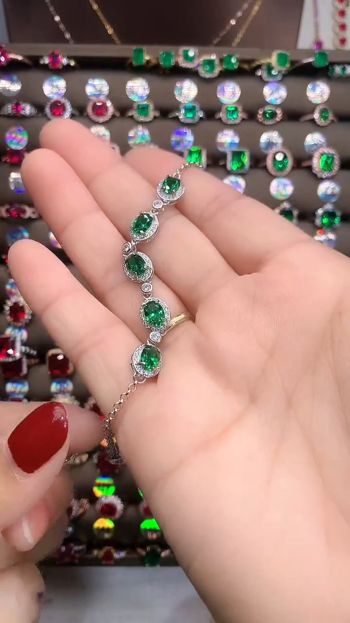 【闪购商品】透辉石手链银S925镶嵌银色