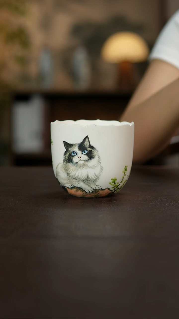 杯景德镇陶瓷杯碗柴烧多人