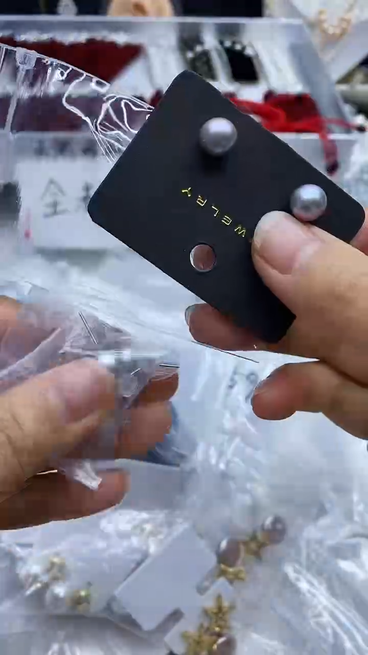 银S925镶嵌耳饰淡水珍珠耳钉多样性发其一