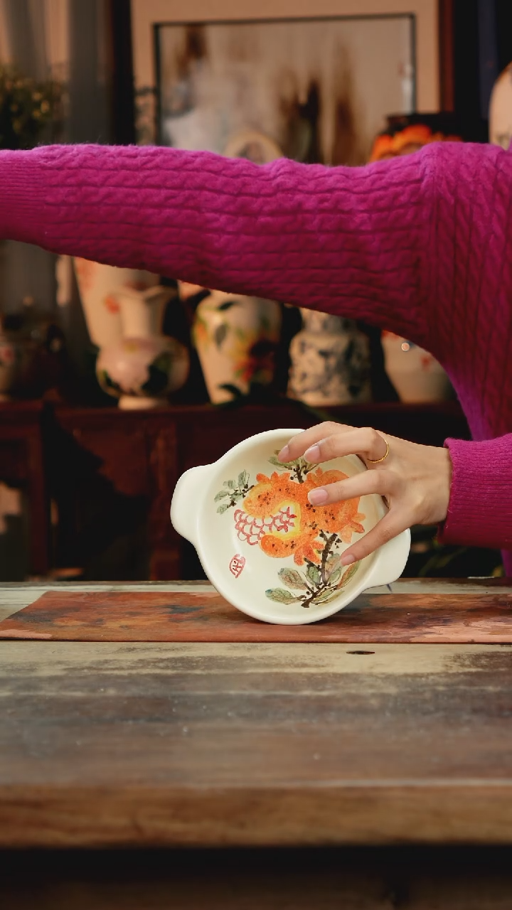 【闪购商品】瓷片景德镇纯手工釉下彩精品花瓶