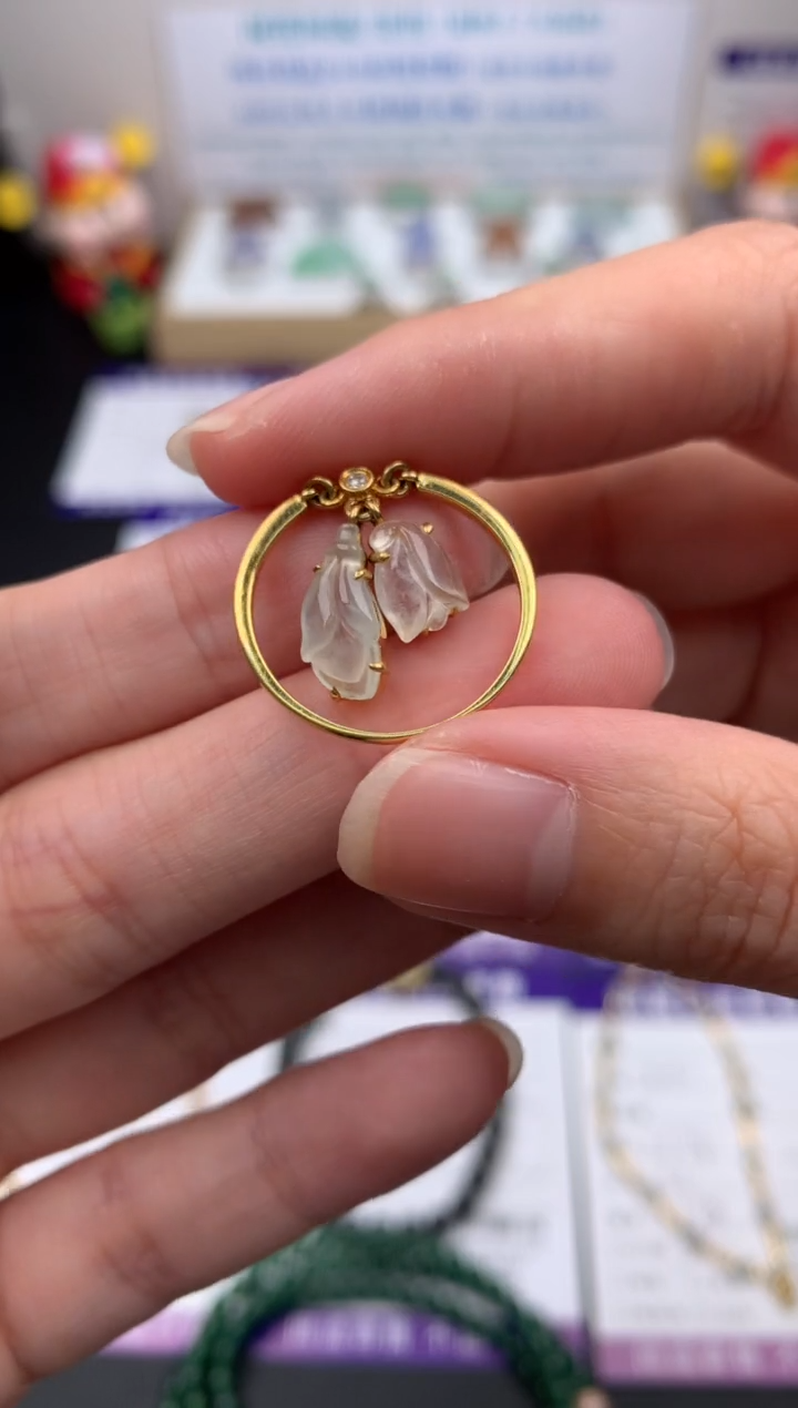 【闪购商品】定制翡翠18K金镶嵌模式推广期24小时鉴赏期