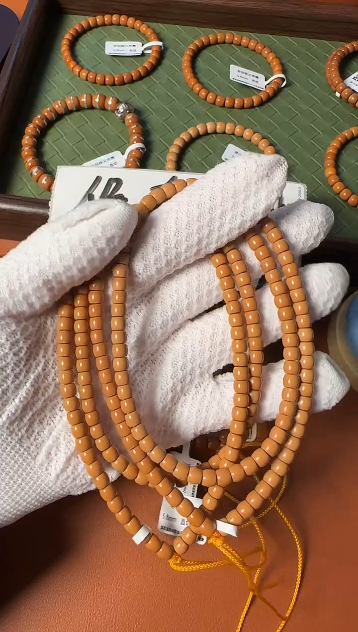 手串橄榄核【168】5.8mm老挝核尖直切108