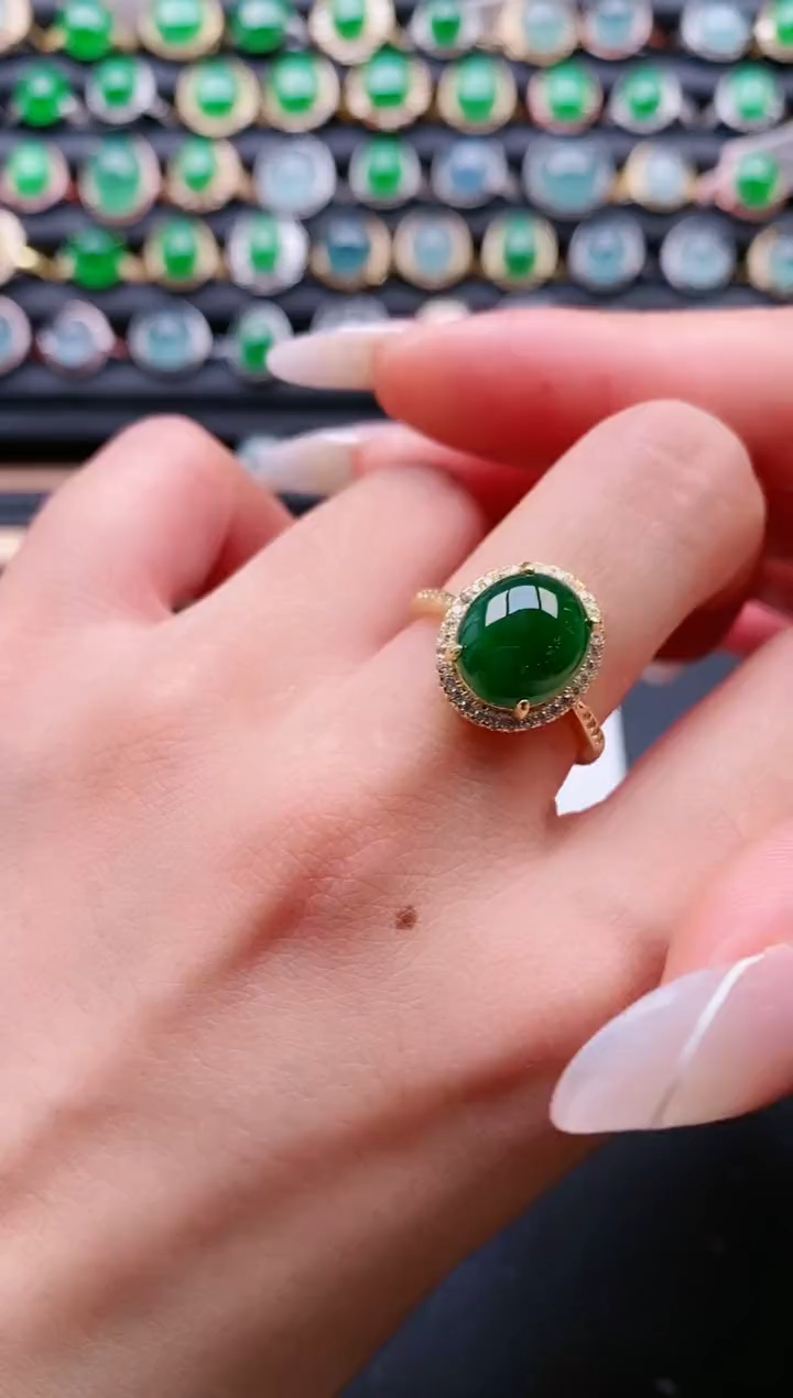 【闪购商品】翡翠戒指银S925镶嵌111111