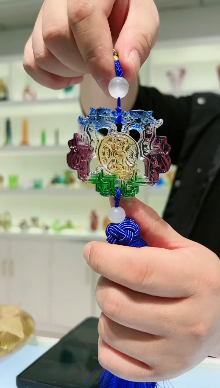 【闪购商品】茶宠古法琉璃吉祥如意车挂