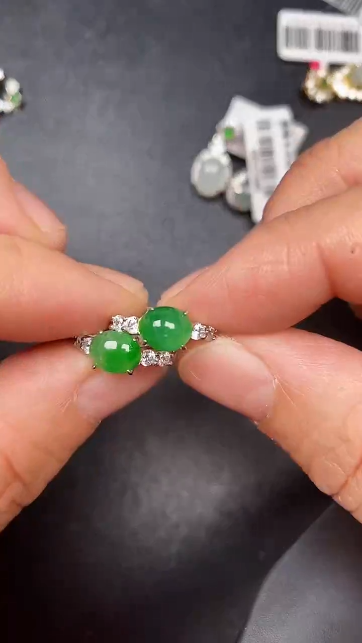 银S925镶嵌戒指翡翠2840