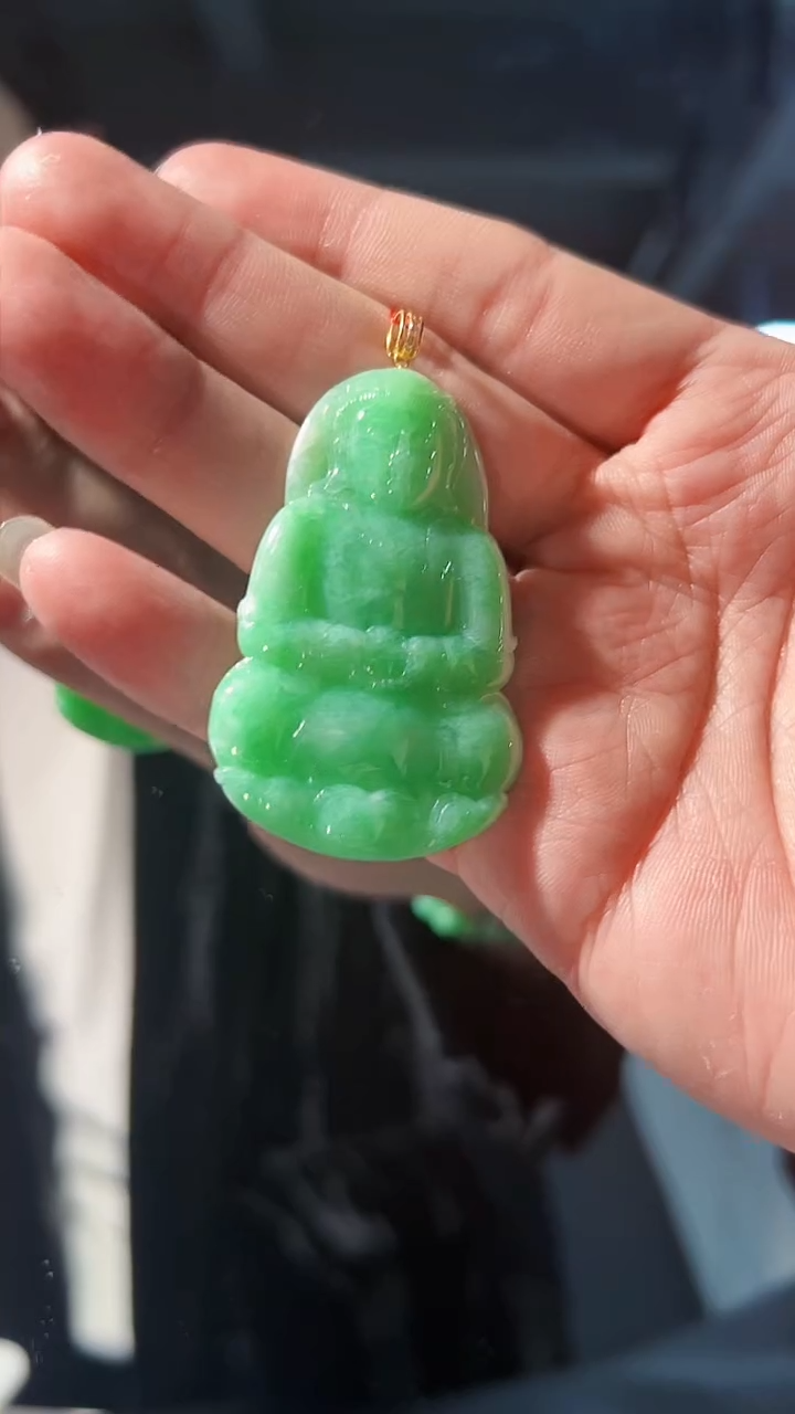 【闪购商品】翡翠颈饰18K金镶嵌缅料A货/支持复检/一件