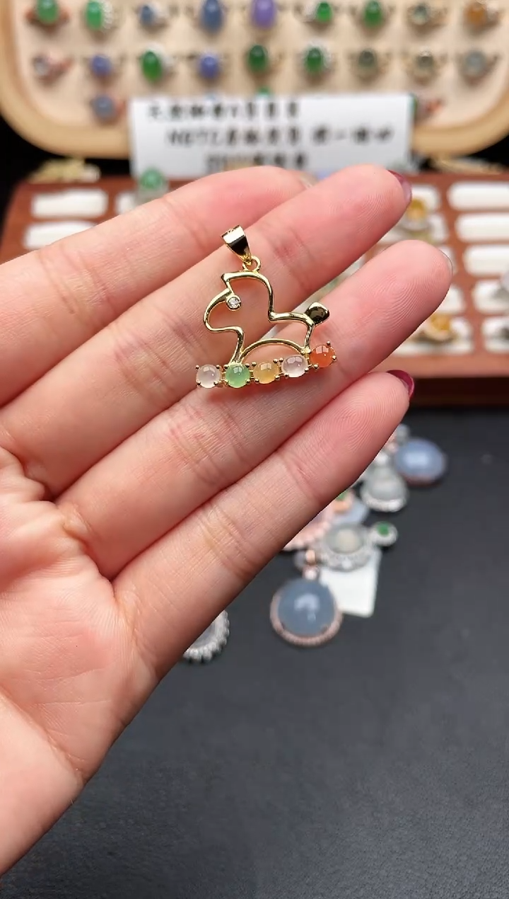 银S925镶嵌戒指翡翠一物一证一礼盒