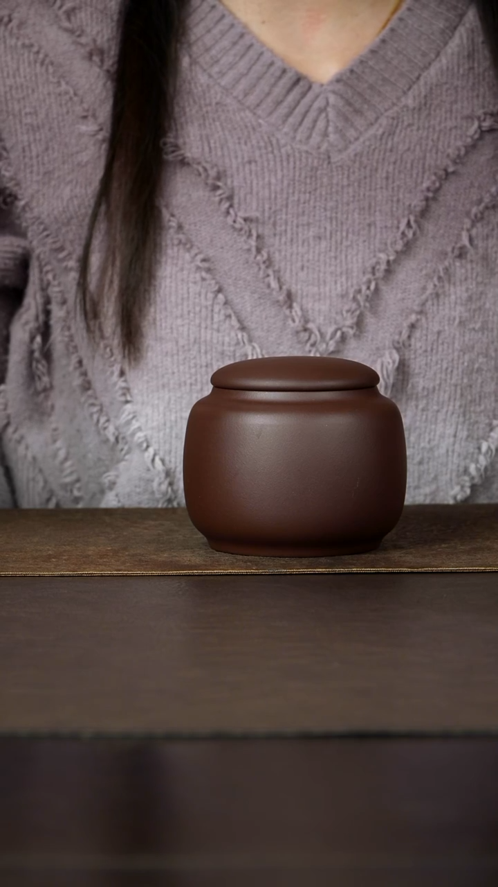 紫砂茶叶罐杯研所专属 生香小罐 降坡紫砂茶叶罐 约150g