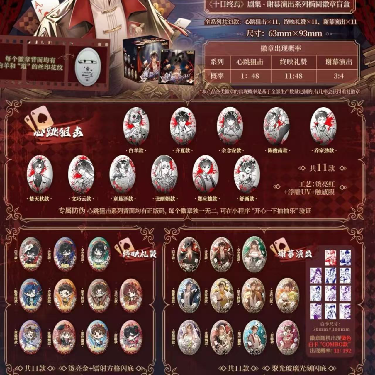 香 平拆《十日终焉》吧唧系列-收藏吧唧盲盒