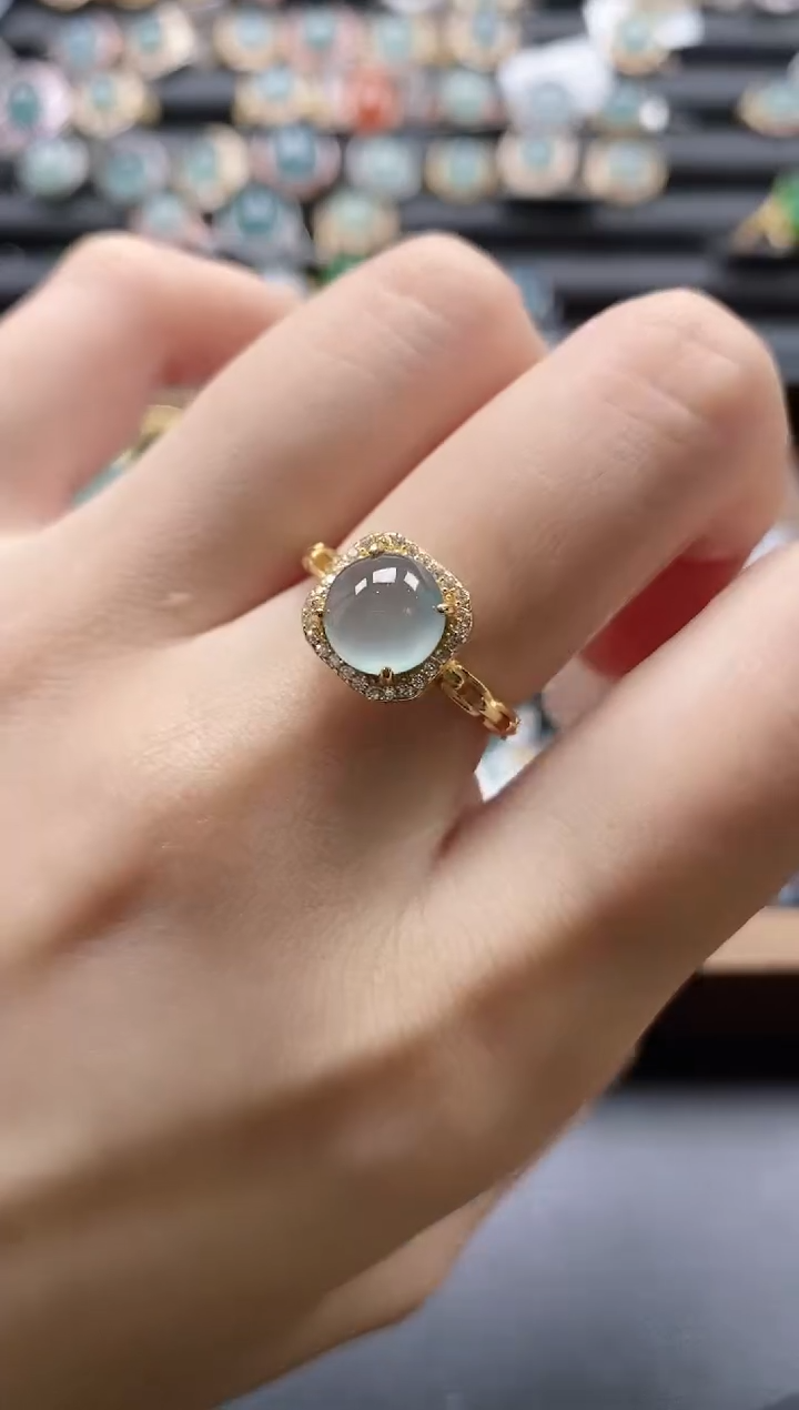 【闪购商品】翡翠戒指银S925镶嵌51151