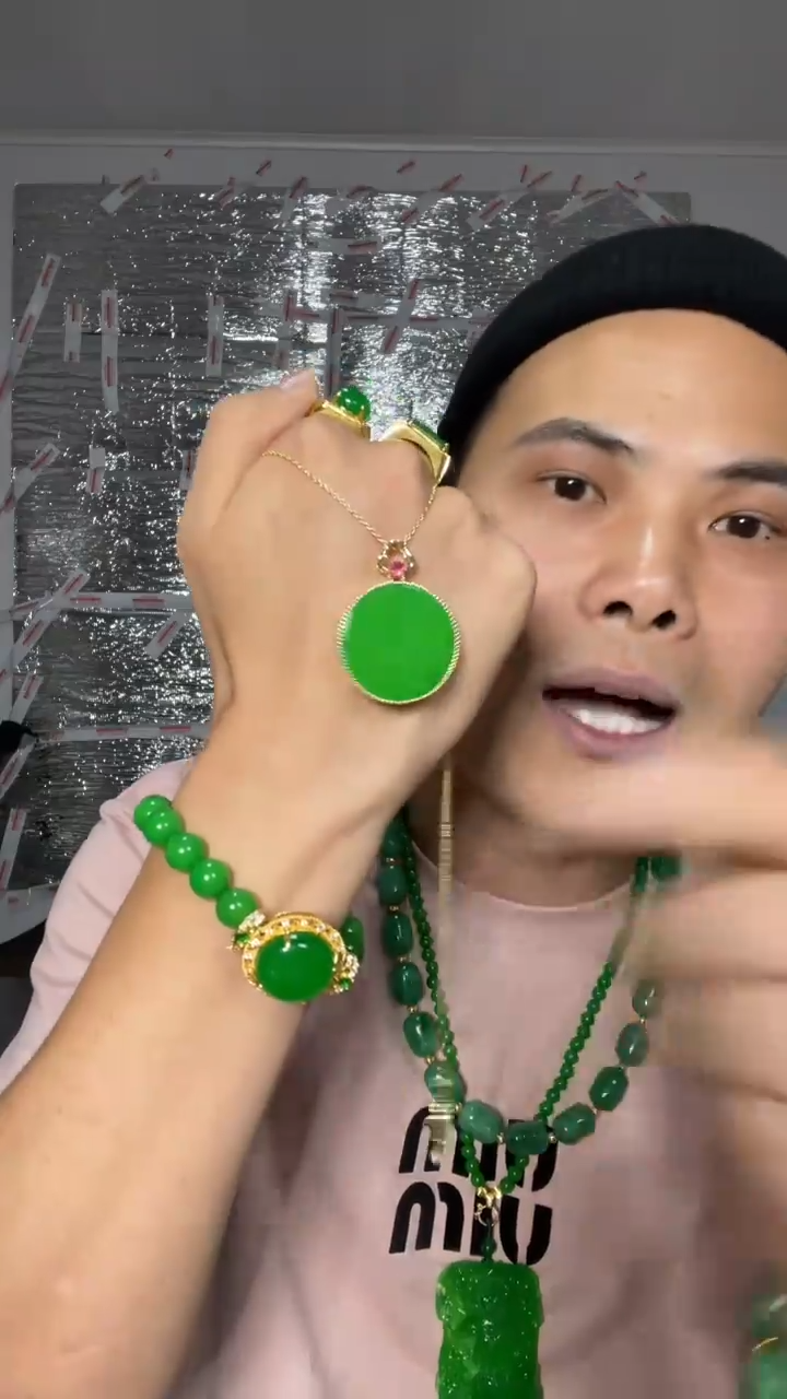 翡翠未镶嵌吊坠(赠链)【小伍珠宝】缅料圆梦牌吊坠