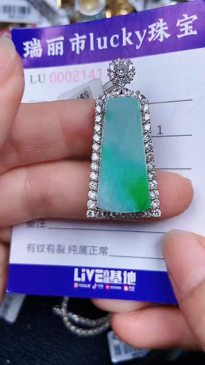 颈饰银S925镶嵌翡翠2141