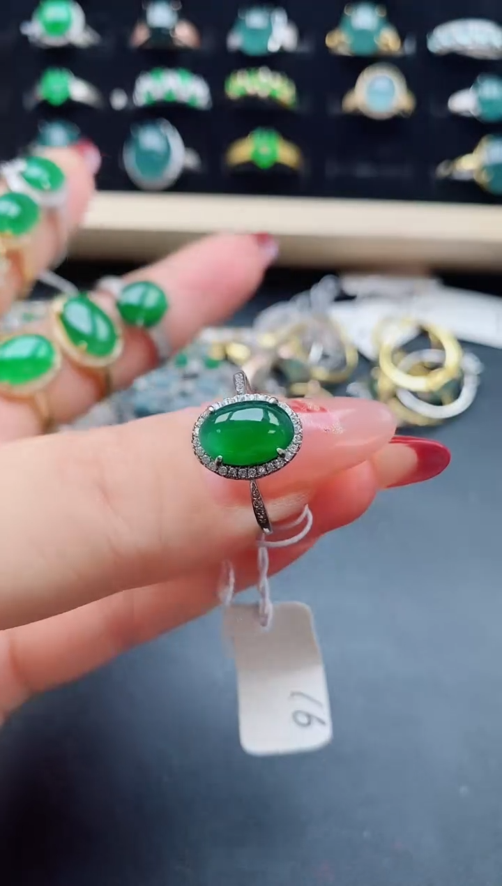 【闪购商品】翡翠戒指银S925镶嵌50850