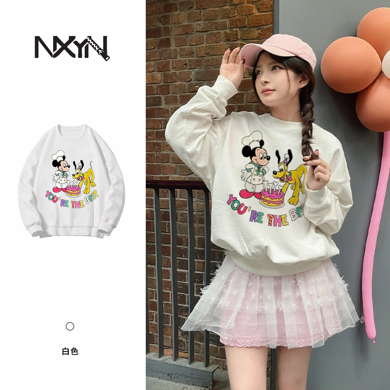 NXYN2025秋季米奇给狗过生日爆款落肩慵懒风卫衣男女同款DJ-1655 