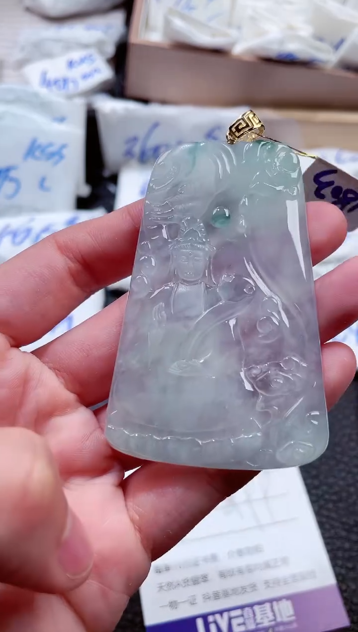 【闪购商品】翡翠18K金镶嵌颈饰00004280普贤