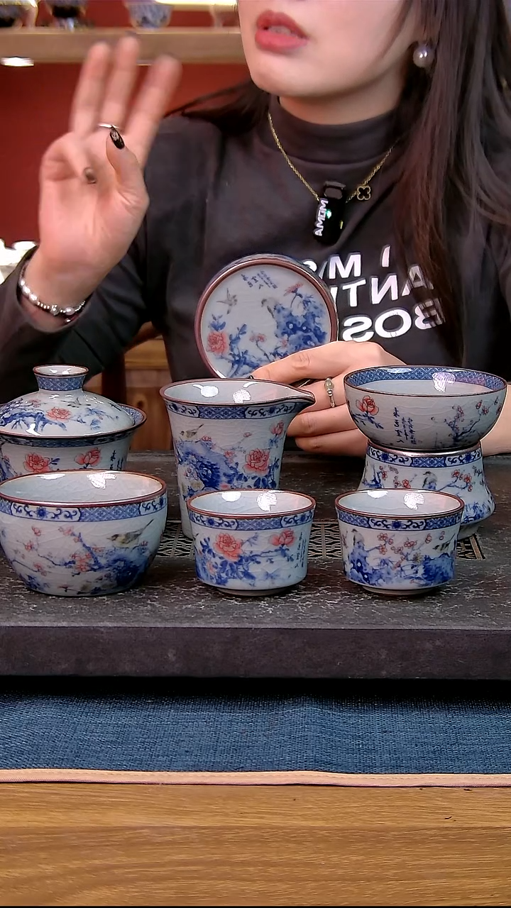 简装家用款7件套 老陶泥开片纹陶瓷茶具