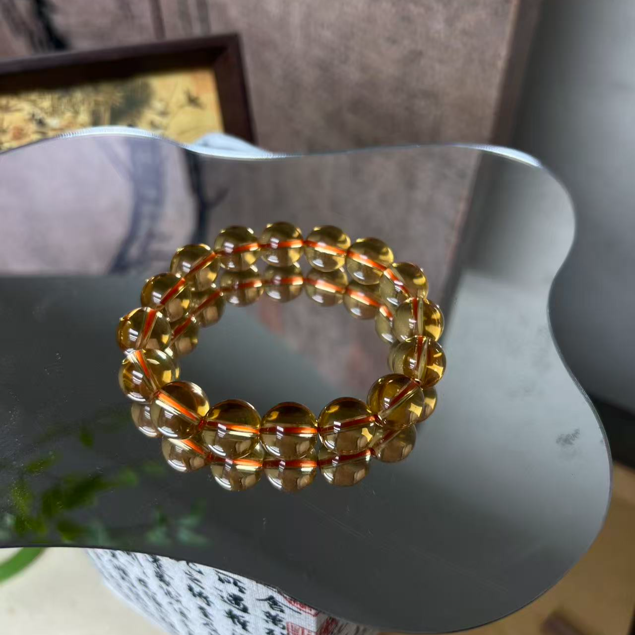 黄水晶10-12mm单圈手串