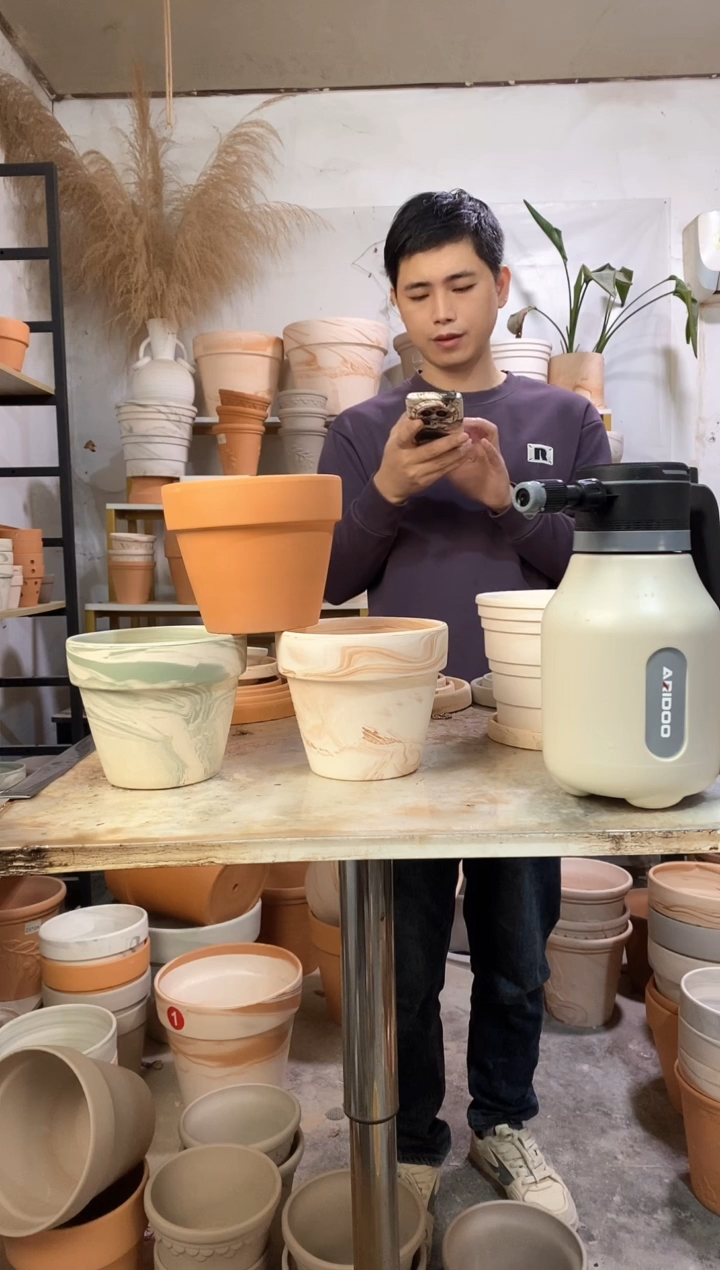 16*13陶盆3色组合 3盆无托