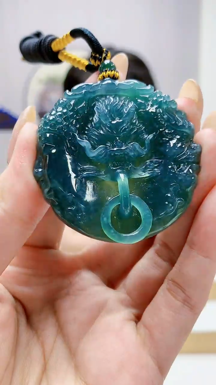 未镶嵌定制翡翠5060MM-毛货挂件122