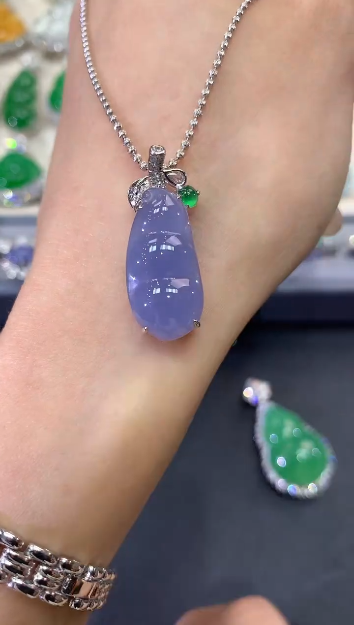 【闪购商品】翡翠吊坠(不含链)18K金镶嵌w14紫货有色差