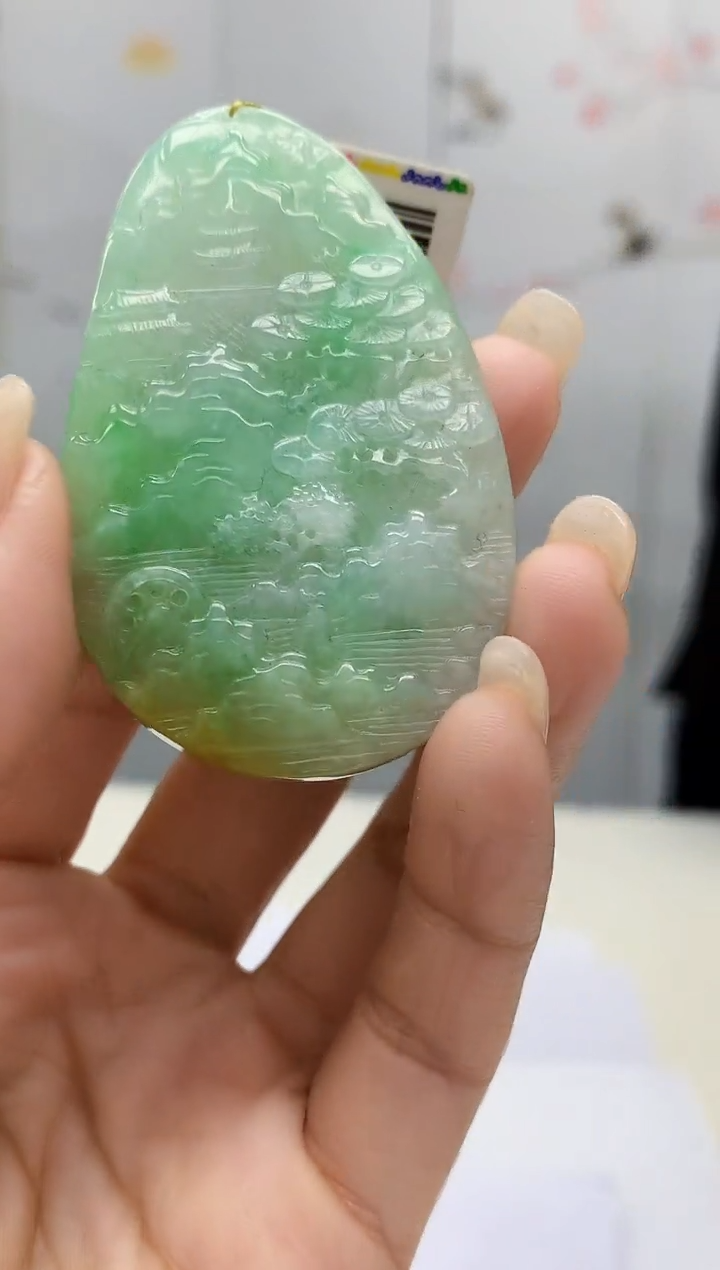 【闪购商品】定制翡翠未镶嵌4852lr-毛货挂件送珠链