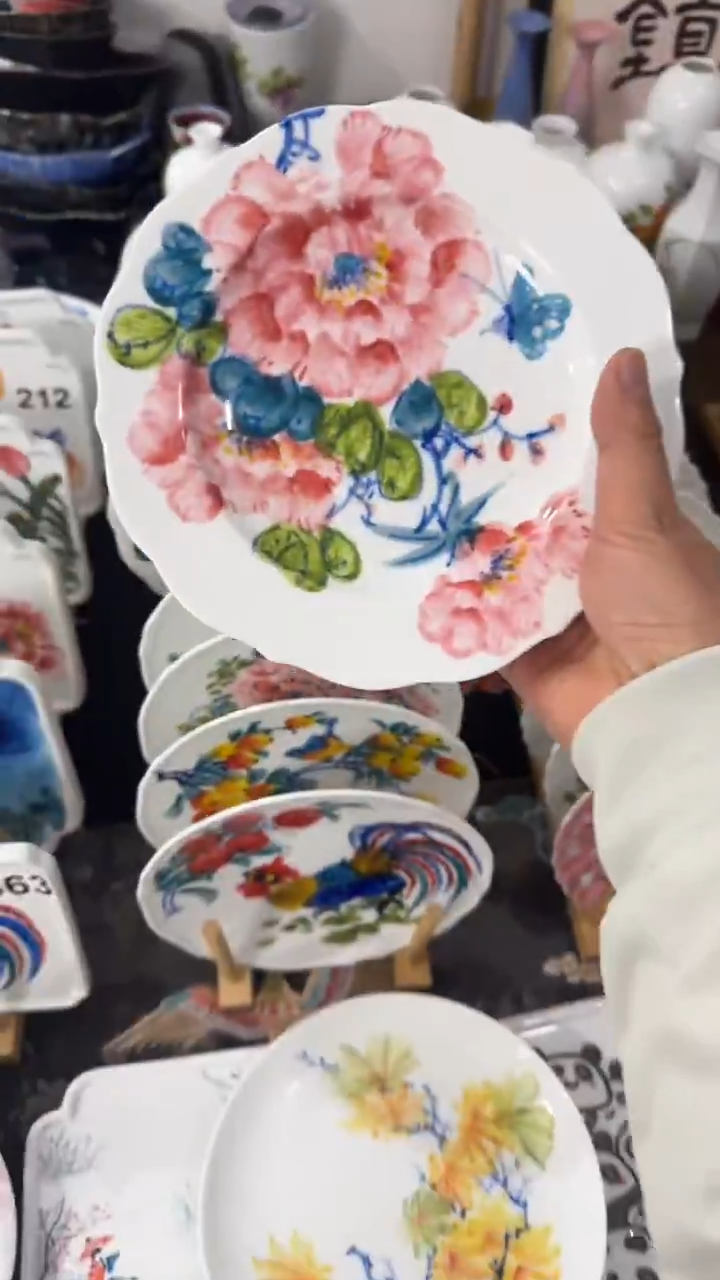 摆件陶瓷景德镇高温瓷（花边平盘）