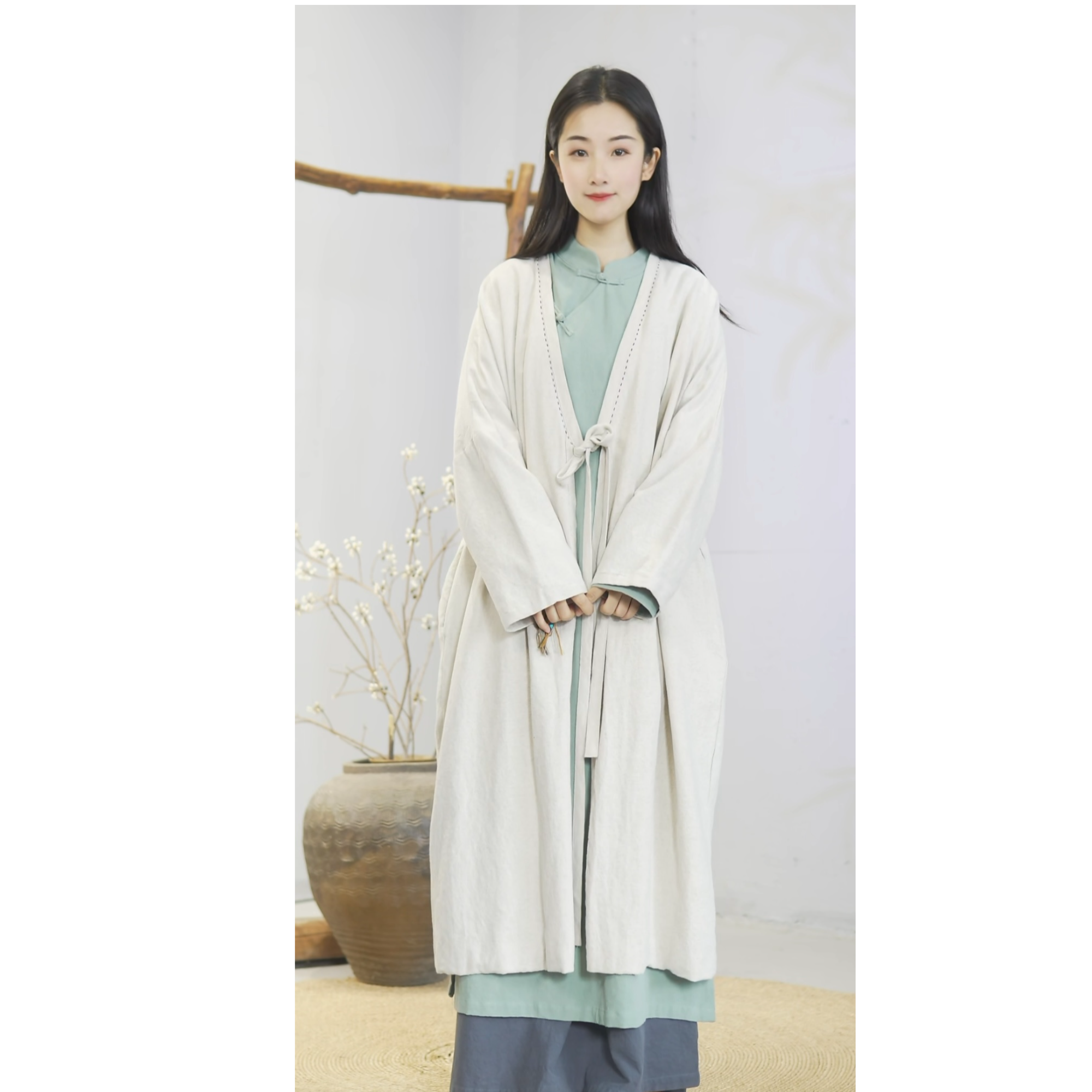 【此去经年】秋款禅意清冷百搭棉麻汉式外披