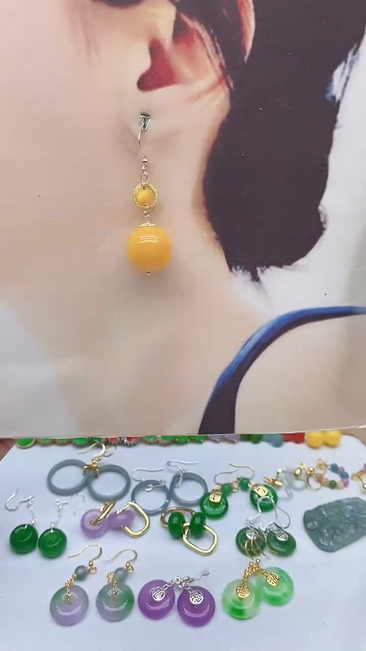 蜜蜡未镶嵌耳饰蜜蜡174