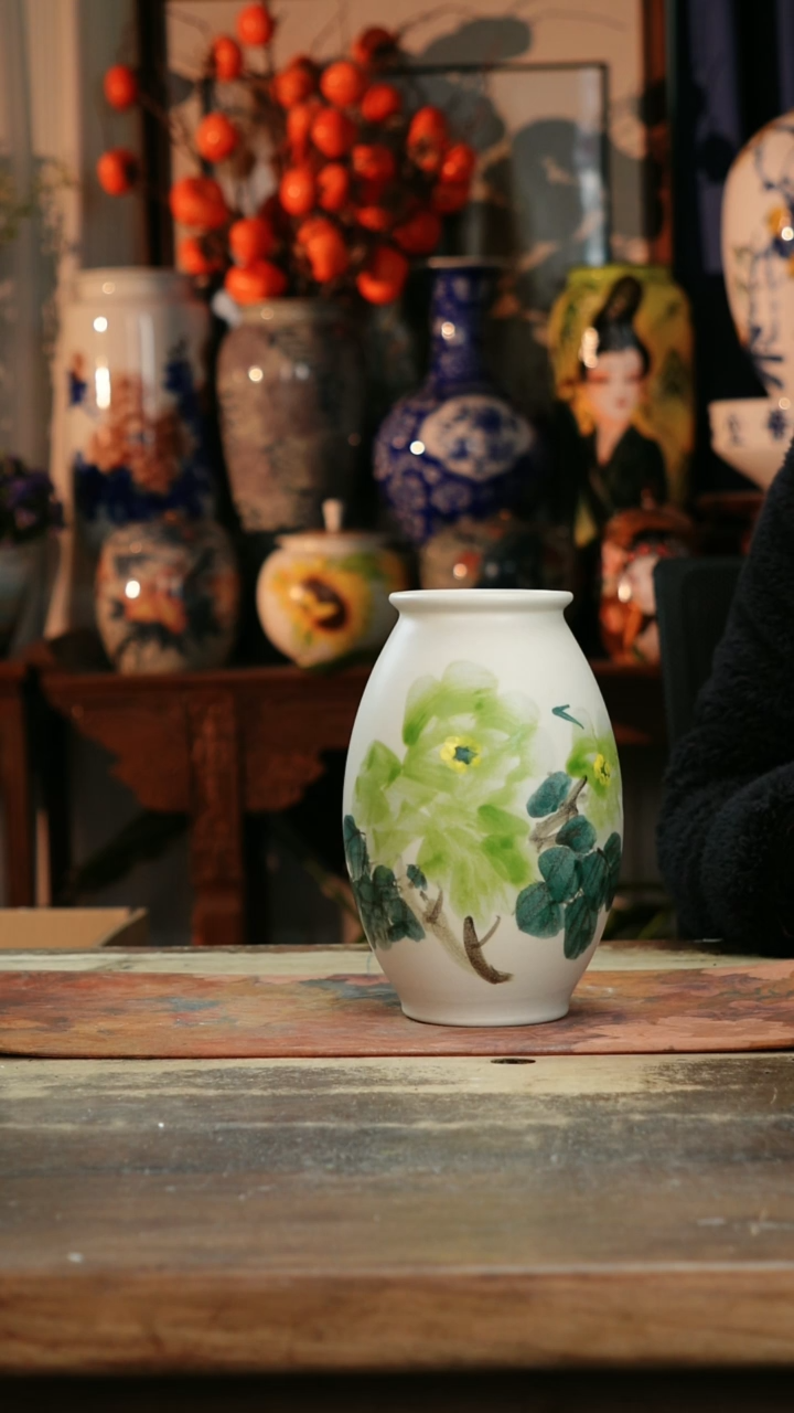 【闪购商品】瓷片景德镇纯手工釉下彩精品花瓶