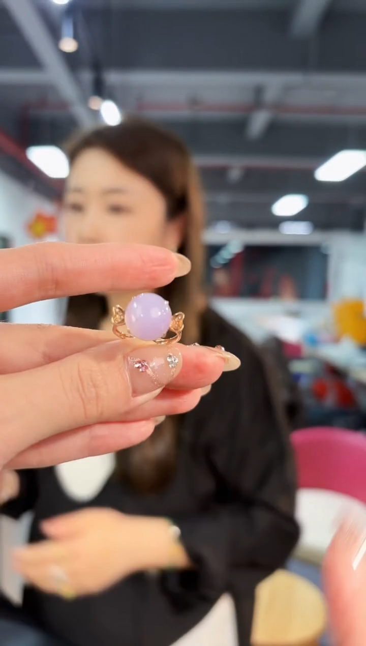 【闪购商品】翡翠戒指18K金镶嵌缅料A货/支持复检/一件